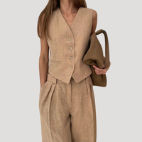 Sylvie | Women's Tailored Vest & Wide Leg Pants Set