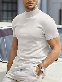 Sylvio | Men's Mock Neck Short Sleeve Slim Fit Shirt