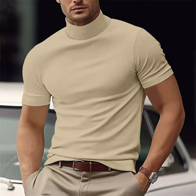 Sylvio | Men's Mock Neck Short Sleeve Slim Fit Shirt
