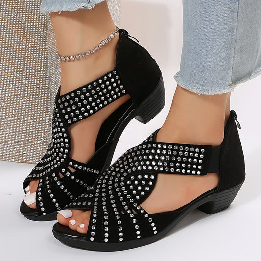 Tallulah | Women's Studded Block Heel Sandals