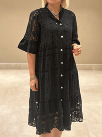Tamara | Women's Embroidered Button Front Midi Dress