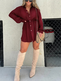 Tamsin | Women's Long Sleeve Button Down Shirt Dress