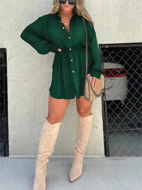 Tamsin | Women's Long Sleeve Button Down Shirt Dress