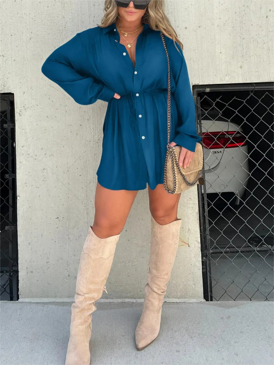Tamsin | Women's Long Sleeve Button Down Shirt Dress