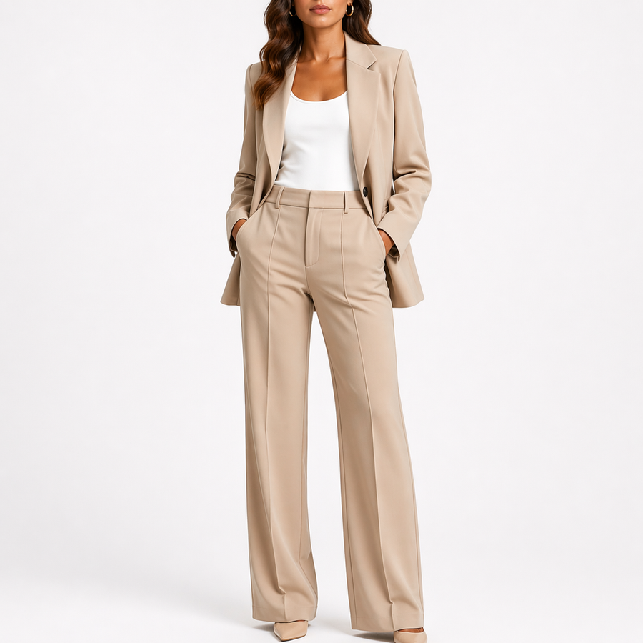 Tamsin | Women's Tailored Blazer & Wide Leg Pants Set