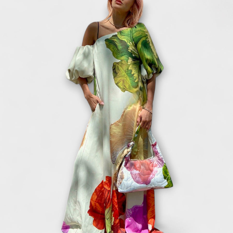 Tamsyn | Women's Floral Print Asymmetric Maxi Dress