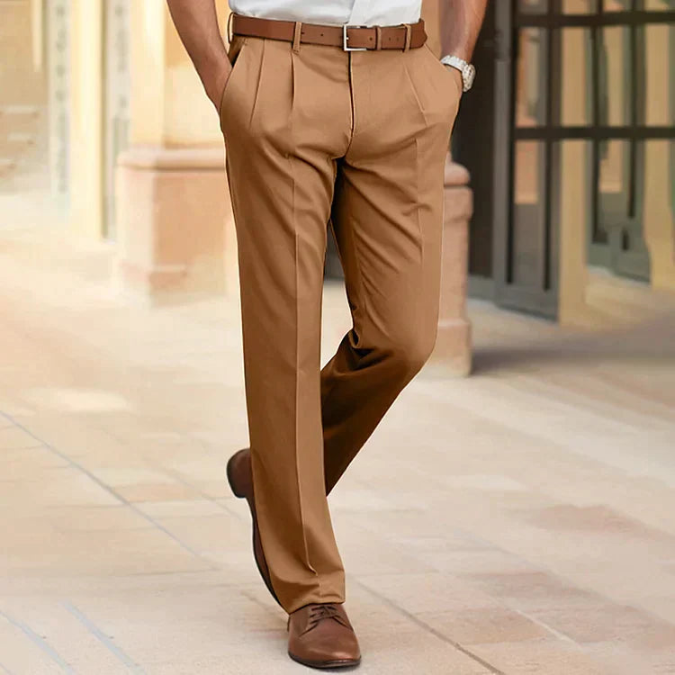 Tavish | Men's Pleated Straight Leg Dress Pants