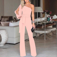 Tavita | Women's One Shoulder Wide Leg Belted Jumpsuit
