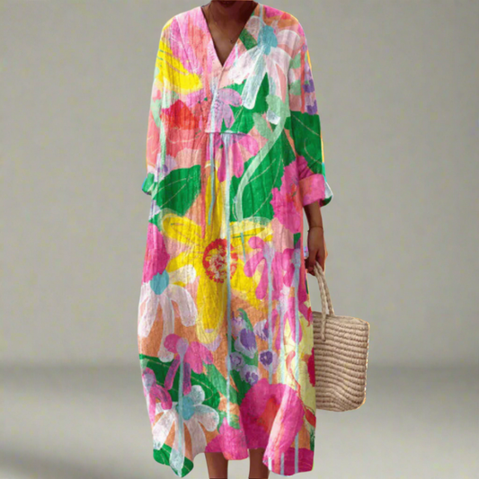 Tempest | Women's Floral V-Neck Long Sleeve Maxi Dress
