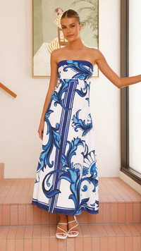 Tempest | Women's Strapless Printed Maxi Dress