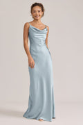 Tess Satin Dress Ready To Ship Sky Blue