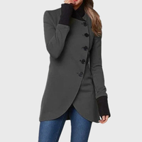 Thaddea | Women's Button Front Long Coat