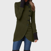 Thaddea | Women's Button Front Long Coat
