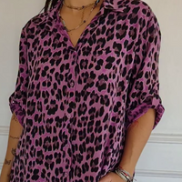 Thalia | Women's Leopard Print Button Down Blouse