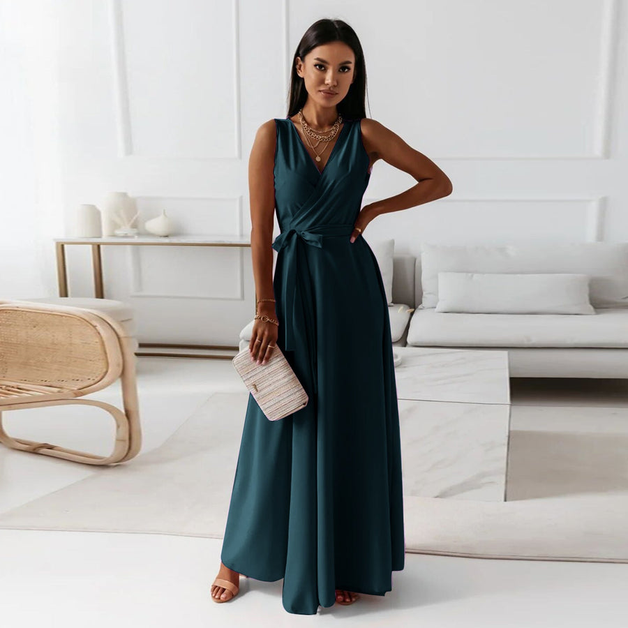Thalia | Women's Sleeveless Wrap Maxi Dress