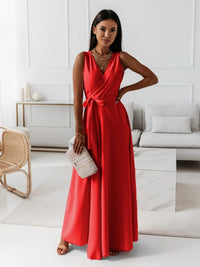 Thalia | Women's Sleeveless Wrap Maxi Dress