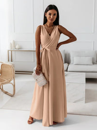 Thalia | Women's Sleeveless Wrap Maxi Dress