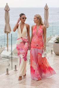 The Balcony At Sunset Maxi Dress Pink