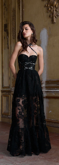 The Eloise Dress In Black Chantilly Lace
