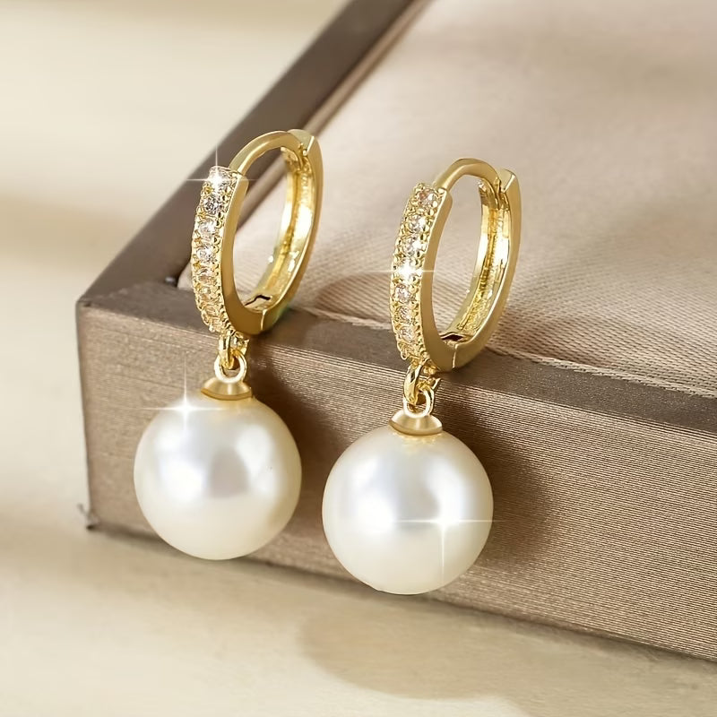 Cerelia – Geometric Pearl Drop Earrings