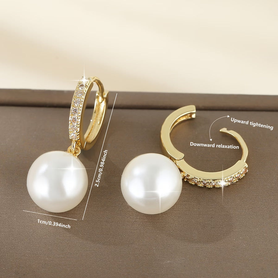 Cerelia – Geometric Pearl Drop Earrings