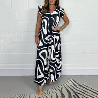 Thea | Women's Abstract Print Wide Leg Jumpsuit