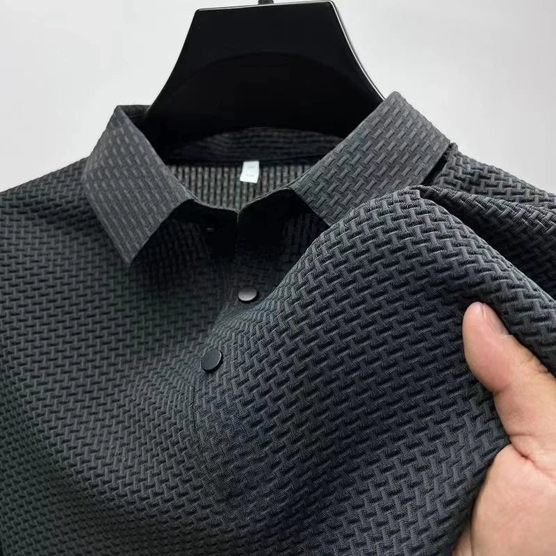 Theron | Men's Textured Short Sleeve Polo Shirt