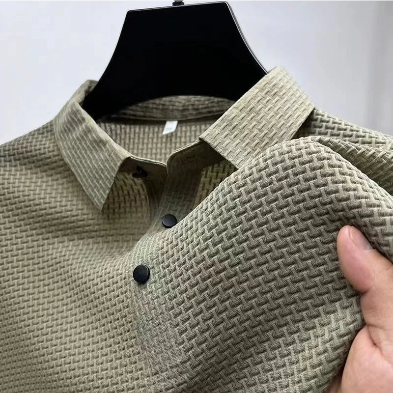 Theron | Men's Textured Short Sleeve Polo Shirt