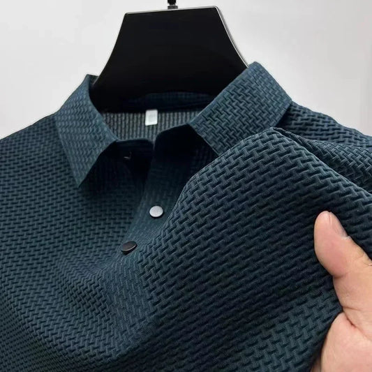 Theron | Men's Textured Short Sleeve Polo Shirt