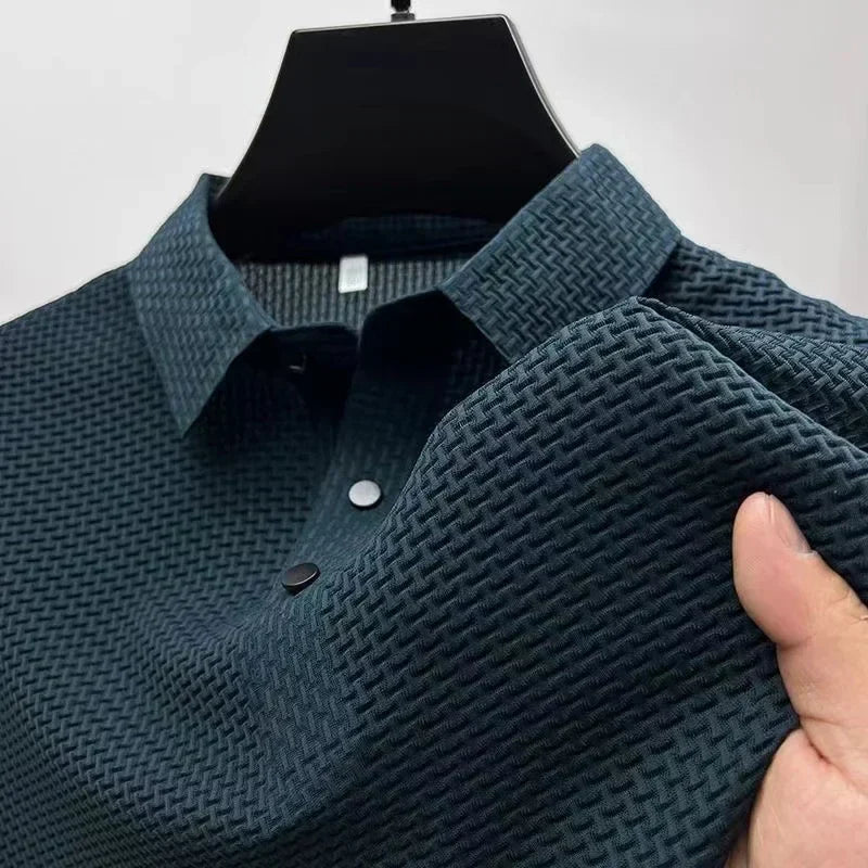 Theron | Men's Textured Short Sleeve Polo Shirt