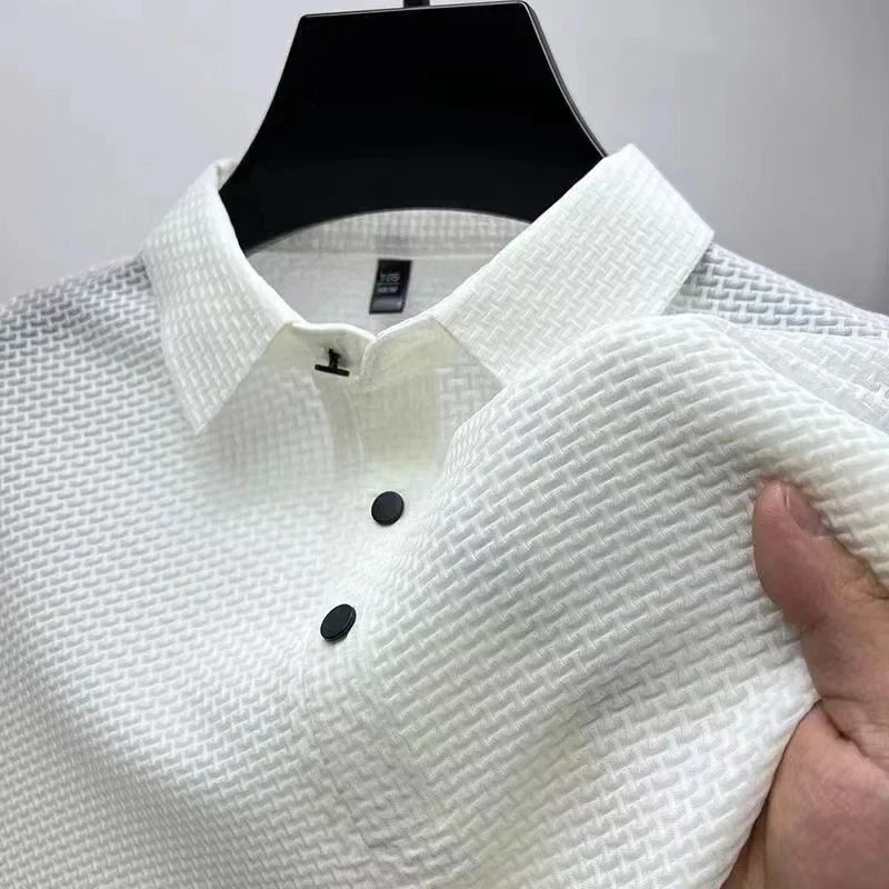 Theron | Men's Textured Short Sleeve Polo Shirt
