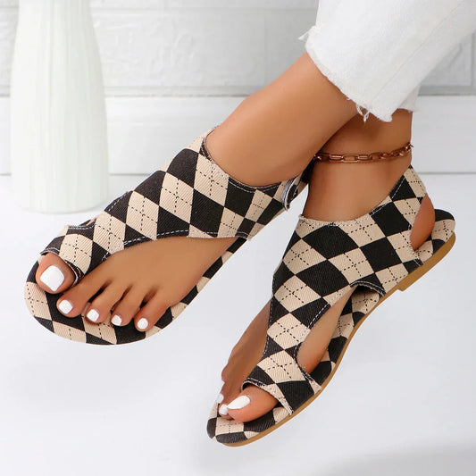 Thessadora | Women's Checkered Crossover Sandals