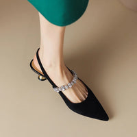 Thessadora | Women's Pointed Toe Slingback Heels