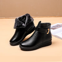 Thessalia | Women's Black Fur Lined Ankle Boot