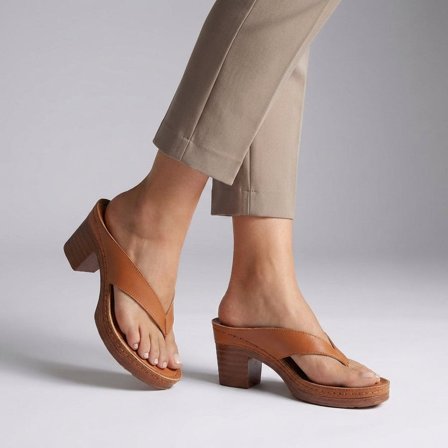 Thessaly | Women's Block Heel Thong Platform Sandal