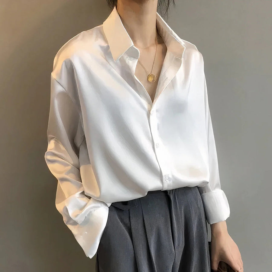 Thessaly | Women's Collared Long Sleeve Button Down Blouse