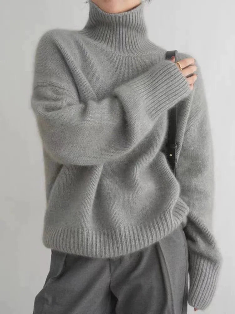 Thessaly | Women's Mock Turtleneck Long Sleeve Sweater
