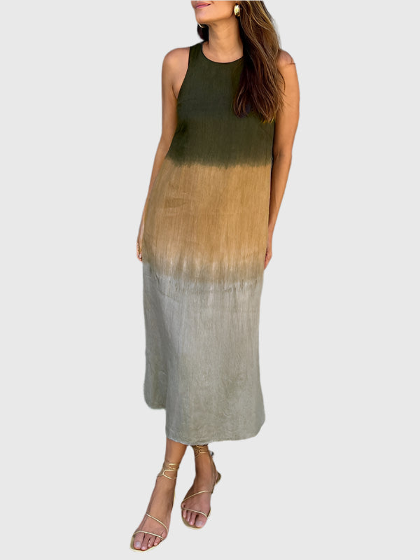 Thessaly | Women's Tie Dye Sleeveless Midi Dress