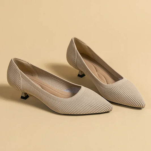 Tivona | Women's Pointed Toe Kitten Heel Pumps
