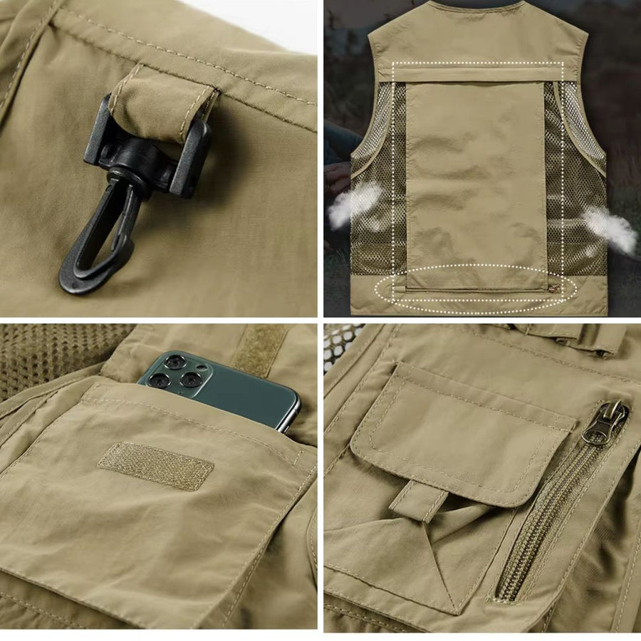 Tony - Multi-Pocket Breathable Outdoor Cargo Gilet