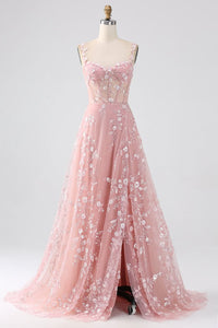Trendy Mermaid Spaghetti Straps Lilac Long Prom Dress With Appliques