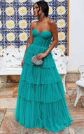 Turquoise PSY835,Sweetheart A Line Layers Tulle Long Prom