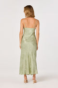 Tyla Satin Bias Cut Maxi Dress Sage