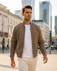 Fergus - Suede Bomber Jacket
