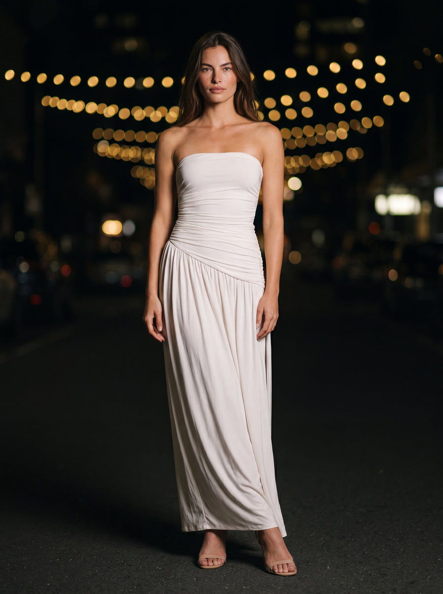 MAROON MAXI DRESS Ivory side