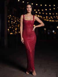 ASHLEY MAXI DRESS Wine front