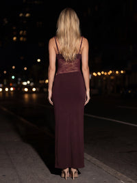 ALEXIA MAXI DRESS Burgundy back
