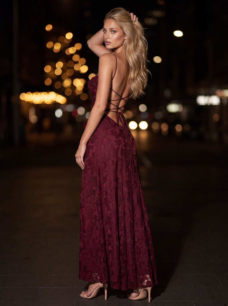 COURTNEY MAXI DRESS Cherry back