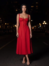 CAROLINE MAXI DRESS Red front