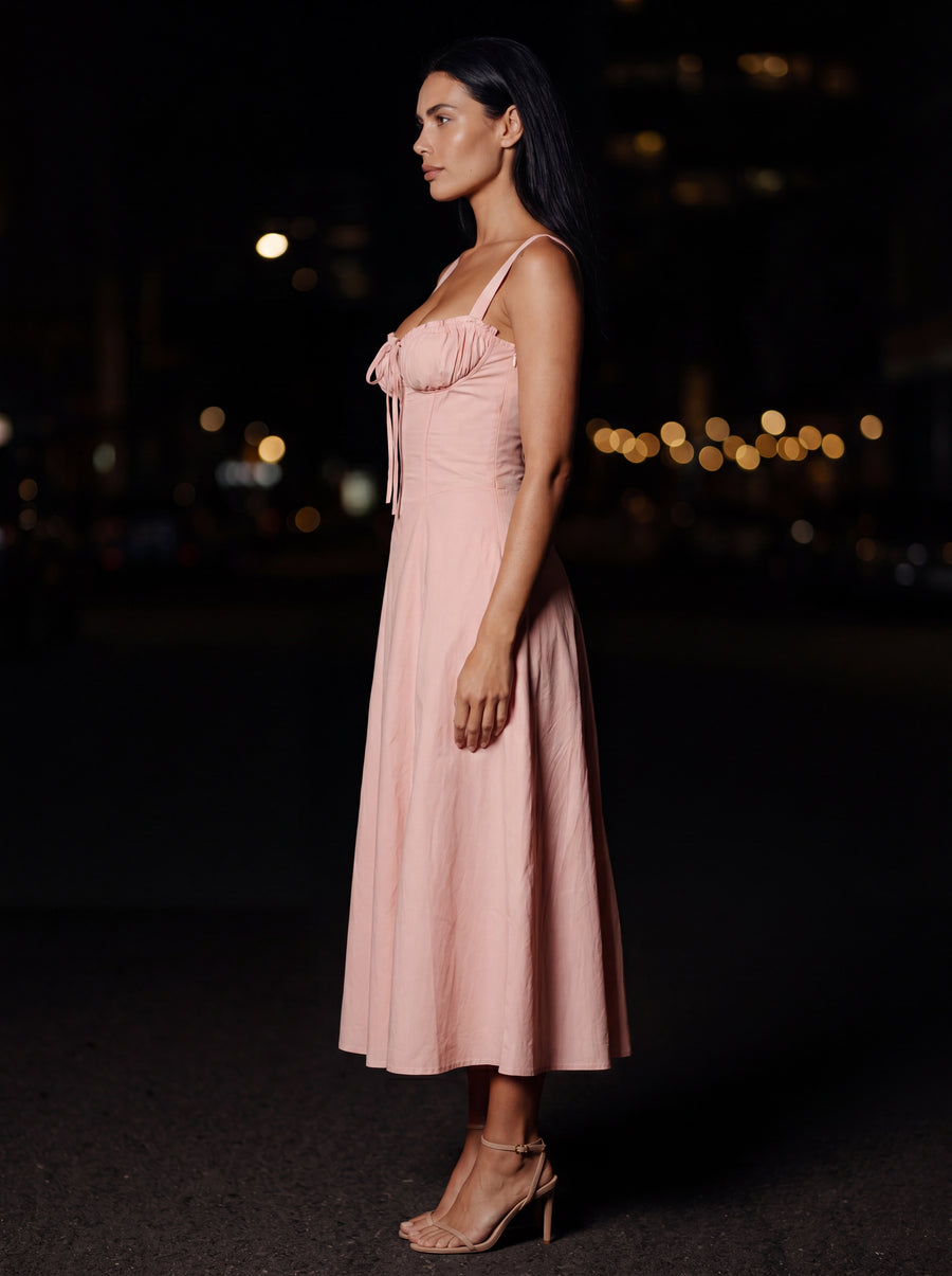 CAROLINE MAXI DRESS Pink side